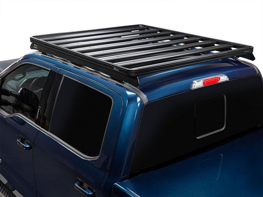 Front Runner Ford F250 Crew Cab 1999-2016 with Slimline II Roof Rack Kit Low Profile installed on blue truck