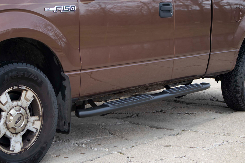 Load image into Gallery viewer, Alt text: &quot;Fishbone Offroad oval side steps installed on a 2009-2014 Ford F-150 Extended Super Cab, providing durable and stylish entry assistance.&quot;
