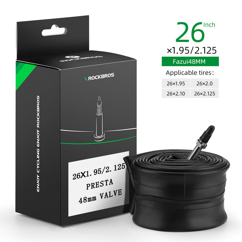 Load image into Gallery viewer, ROCKBROS 26'/27.5'X1.95/2.125 Mountain Bike Inner Tube 48mm Presta/Schrader Valve High Self Sealing Butyl Rubber
