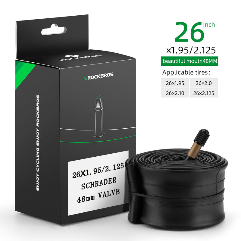 Load image into Gallery viewer, ROCKBROS 26'/27.5'X1.95/2.125 Mountain Bike Inner Tube 48mm Presta/Schrader Valve High Self Sealing Butyl Rubber
