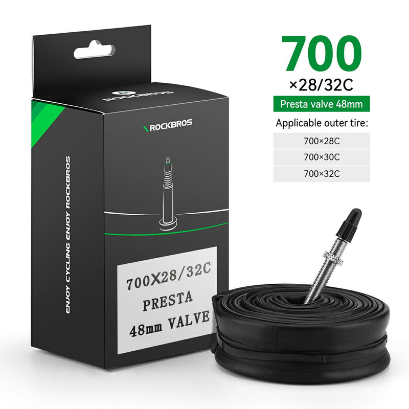 Load image into Gallery viewer, ROCKBROS 700X23/25/28/35C Road Bike Inner Tube 48mm Presta/Schrader Valve High Self Sealing Butyl Rubber
