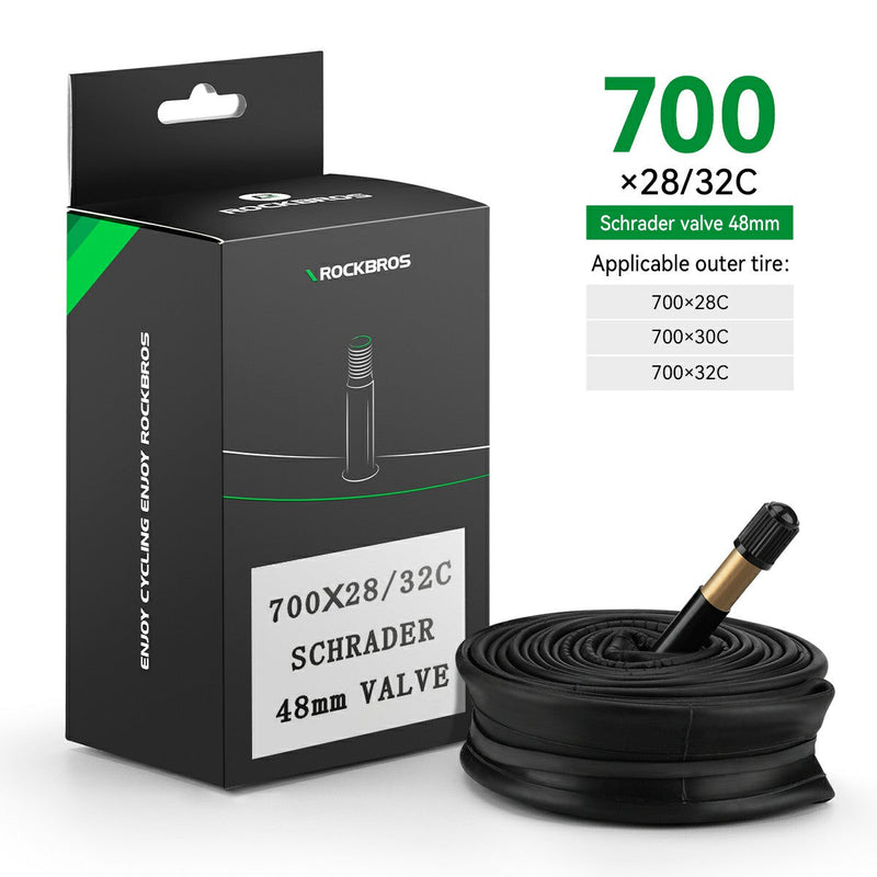 Load image into Gallery viewer, ROCKBROS 700X23/25/28/35C Road Bike Inner Tube 48mm Presta/Schrader Valve High Self Sealing Butyl Rubber
