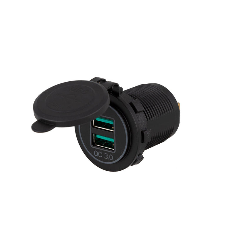 Load image into Gallery viewer, 29mm Panel Mount QC3.0 Quick Charger Dual USB
