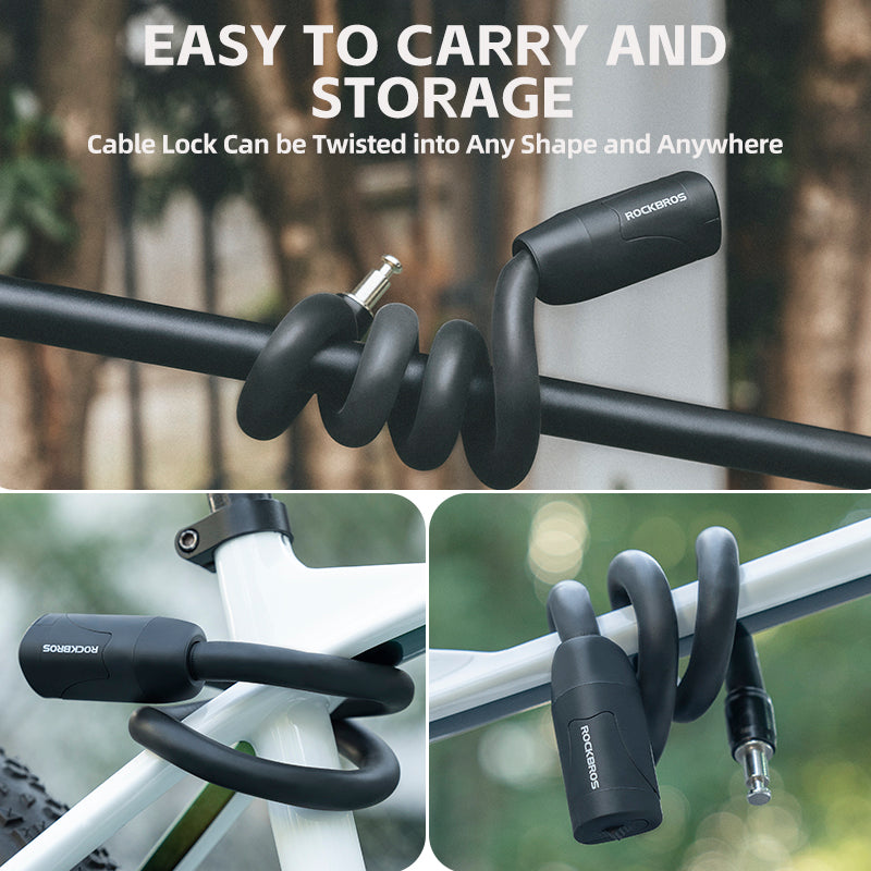 Load image into Gallery viewer, ROCKBROS Bicycle Memory Wire Spiral Steel Cable Lock – Twistable, Durable,  Anti-Theft
