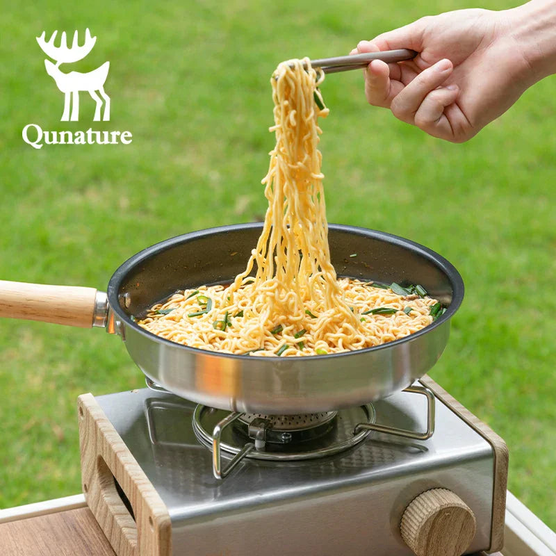 Load image into Gallery viewer, Qunature 304 Stainless Steel 5-Piece Camping Cookware Set with Teflon Coating
