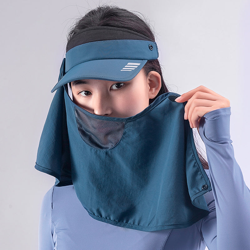 Load image into Gallery viewer, ROCKBROS Ice Silk Full Face Sunhat 360° Anti-UV Adjustable Hiking Fishing Cap
