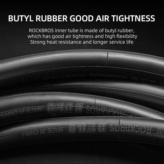 ROCKBROS 26'/27.5'X1.95/2.125 Mountain Bike Inner Tube 48mm Presta/Schrader Valve High Self Sealing Butyl Rubber