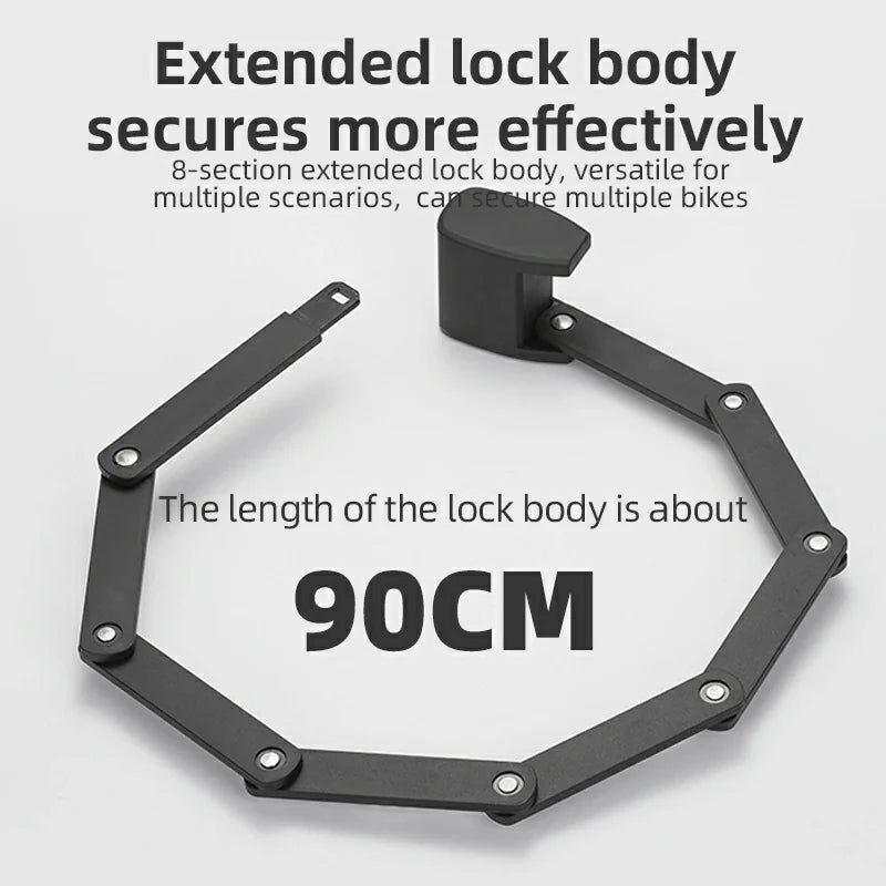 Load image into Gallery viewer, ROCKBROS Folding Bike Lock Smart Fingerprint Heavy Duty Anti Theft Bike Lock
