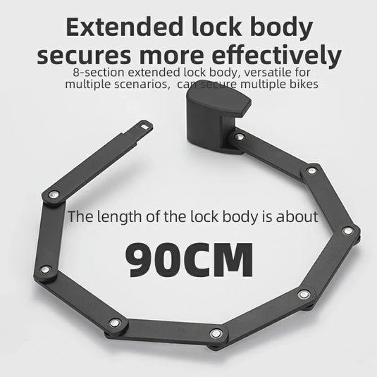 ROCKBROS Folding Bike Lock Smart Fingerprint Heavy Duty Anti Theft Bike Lock