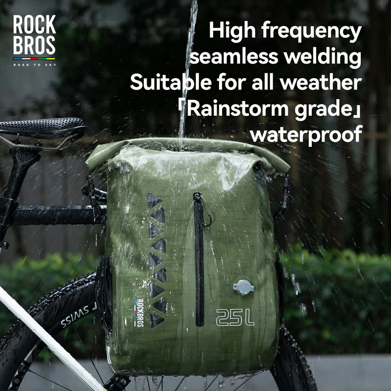Load image into Gallery viewer, TL-153 25L Seamless 100% Waterproof Bike Panniers Rear Rack Bicycle Bag ROAD TO SKY
