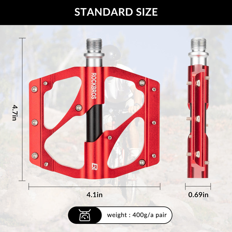 Load image into Gallery viewer, ROCKBROS MTB Pedals Platform Bike Pedal Aluminum 9/16" Bicycle Pedal Non-Slip Lightweight Flat Pedals for BMX Road Mountain Bikes
