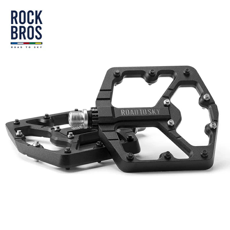 Load image into Gallery viewer, ROCKBROS Large Tread CNC Aluminum Pedals with Sealed Bearings-Road To Sky
