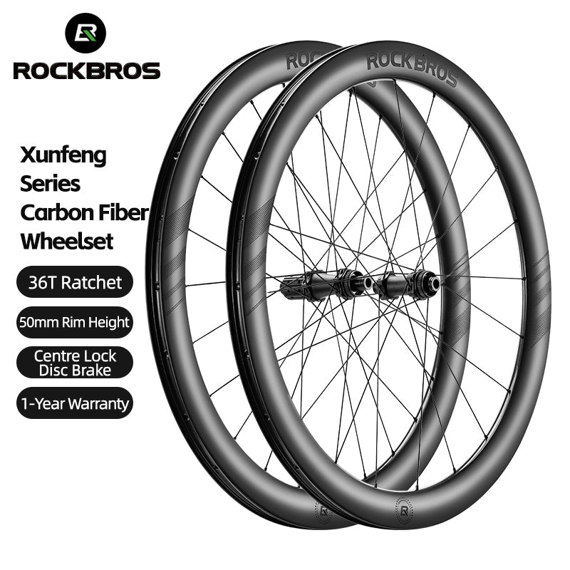 Load image into Gallery viewer, ROCKBROS Lightweight T700 Carbon Wheelset – Tubeless Ready Disc Brake
