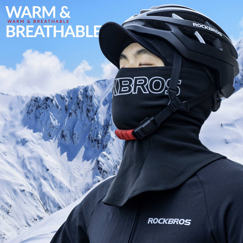 Load image into Gallery viewer, ROCKBROS Thermal Black Ski Mask with Brim Windproof Winter Balaclava for Men
