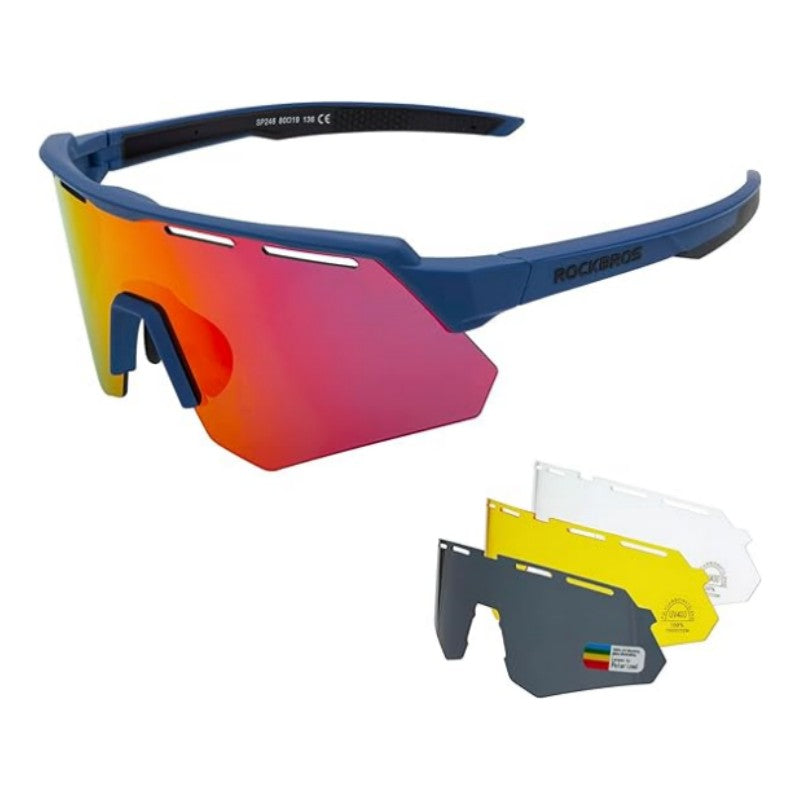 Load image into Gallery viewer, Polarized Cycling Glasses with 4 Interchangeable Lenses
