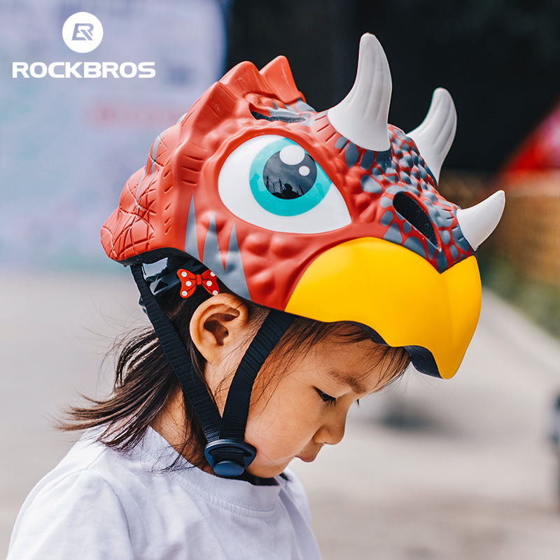 Load image into Gallery viewer, ROCKBROS Kids Cartoon Dinosaur Helmet Adjustable Lightweight
