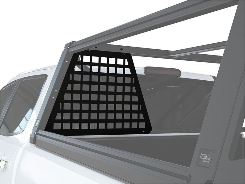 Load image into Gallery viewer, Alt text: &quot;Front Runner Pro Bed Rack Headache Molle Panel mounted on a pickup truck, designed for heavy-duty storage and organization.&quot;
