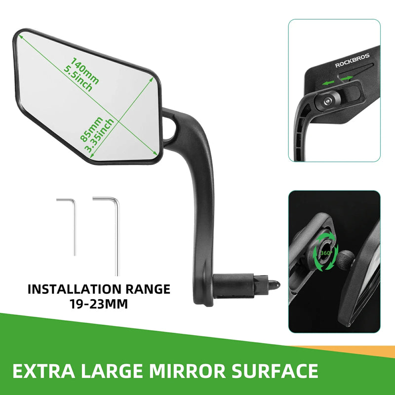 Load image into Gallery viewer, ROCKBROS Bike 360° Adjustable Handlebar Mount Bar End Mirror
