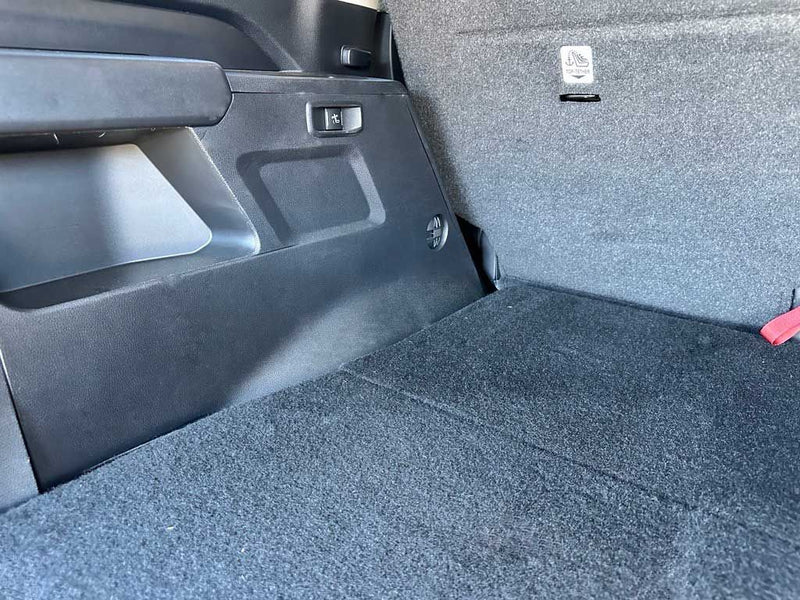 Load image into Gallery viewer, Front Runner Toyota Sequoia 2023 current model base deck interior cargo storage area.

