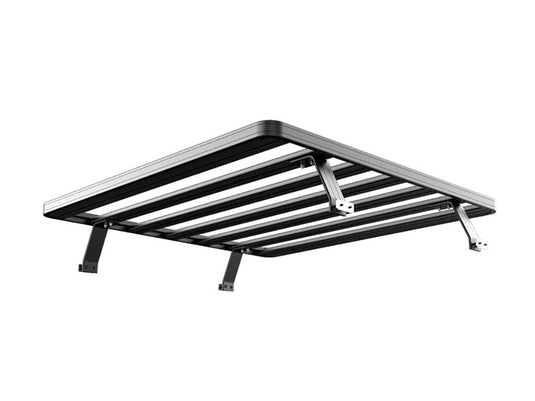 Front Runner Slimline II Load Bed Rack Kit for Toyota Tundra Crew Max 2007-Current model, robust and sleek design, isolated on white background.