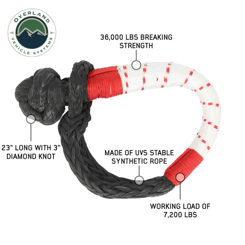 Load image into Gallery viewer, OVS Soft Shackle 3/8&quot; x 23&quot; 36,000 LB. with Loop &amp; Abrasive Sleeve
