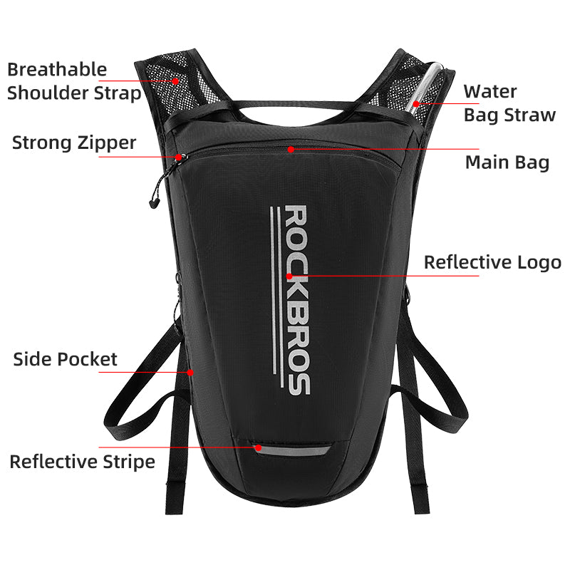 Load image into Gallery viewer, ROCKBROS Hydration Pack with 2L Leak-Proof Bladder for Hiking, Cycling, Running
