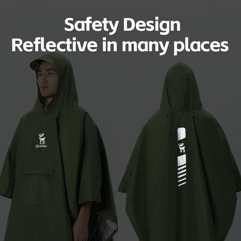 Load image into Gallery viewer, Qunature 3-in-1 Waterproof Raincoat Canopy Floor Mat Lightweight Portable
