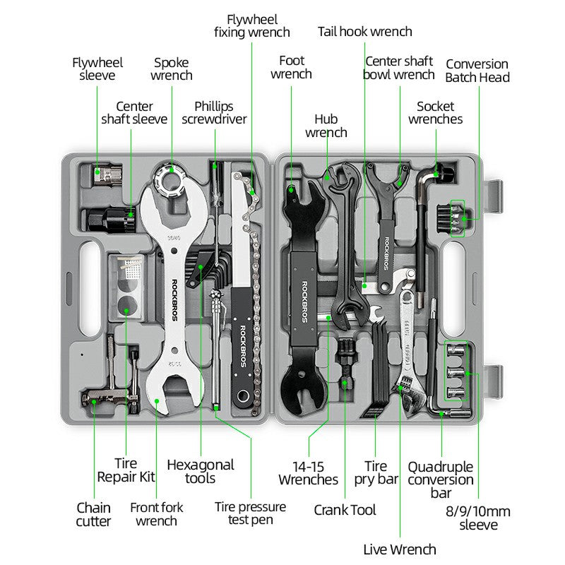 Load image into Gallery viewer, ROCKBROS Complete Bike Tool Kit for Mountain/Road Bike Maintenance
