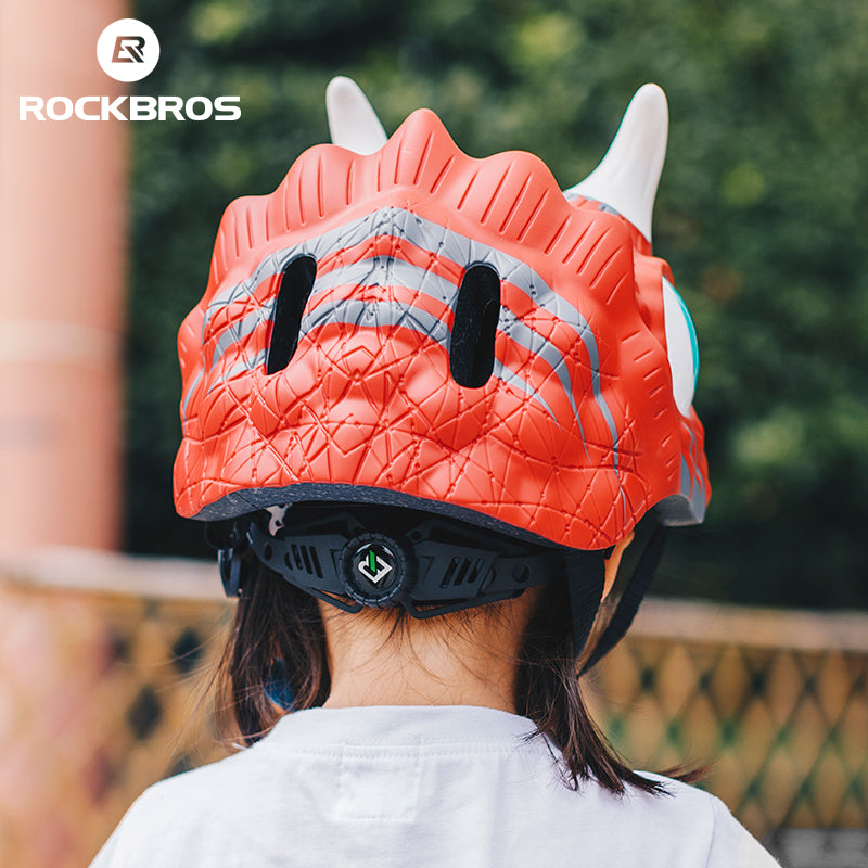 Load image into Gallery viewer, ROCKBROS Kids Cartoon Dinosaur Helmet Adjustable Lightweight
