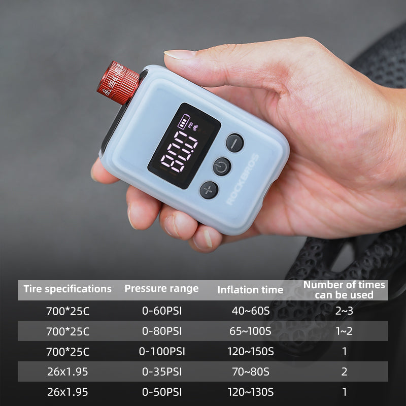 Load image into Gallery viewer, ROCKBROS HW140 Mini Electric Air Bike Tire Pump 150PSI 500mAh
