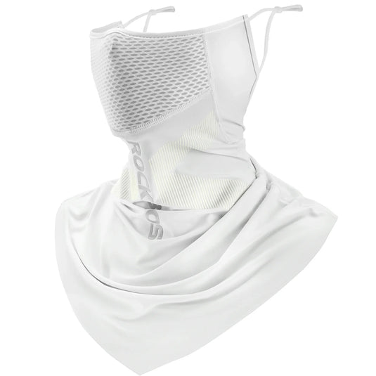 ROCKBROS Cooling Neck Gaiter with Ear Loops – Breathable Summer Face Cover for Cycling Fishing