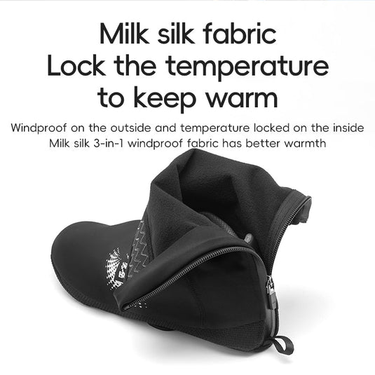 ROCKBROS Winter Cycling Shoe Covers, Thermal Windproof, Water-Resistant Overshoes