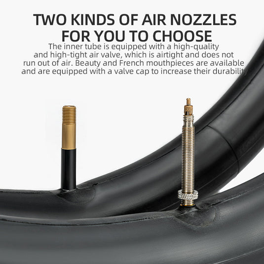 ROCKBROS 26'/27.5'X1.95/2.125 Mountain Bike Inner Tube 48mm Presta/Schrader Valve High Self Sealing Butyl Rubber