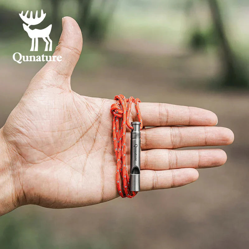 Load image into Gallery viewer, Qunature Titanium Survival Whistle 120dB Loud, Durable, Portable Outdoor Gear
