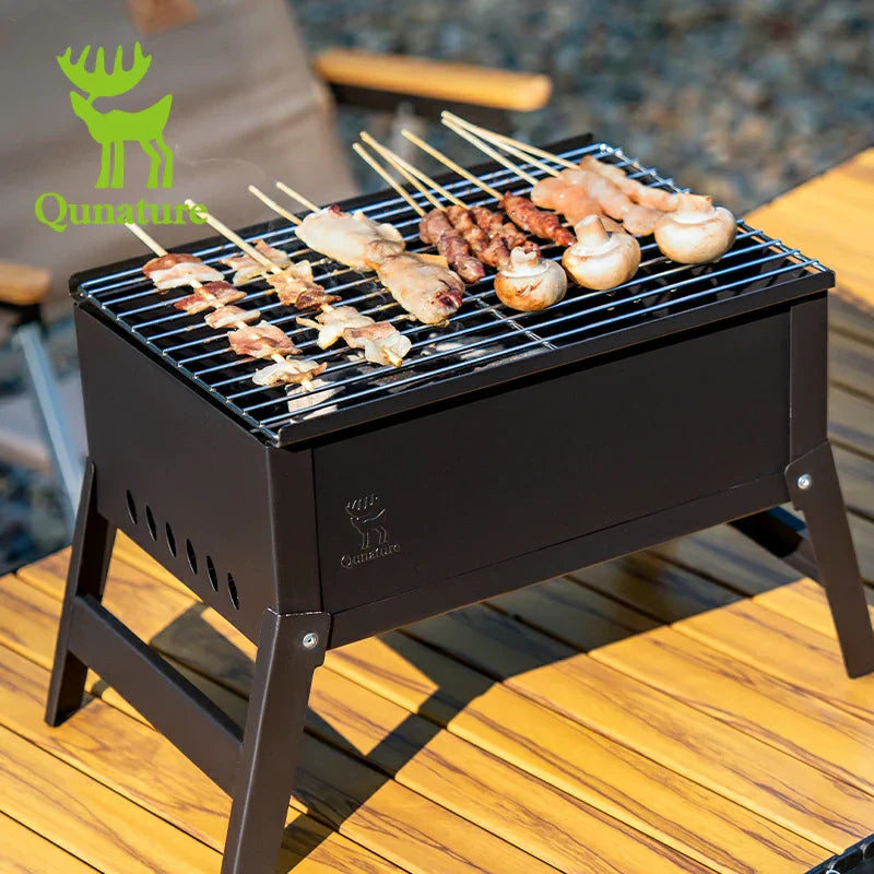 Load image into Gallery viewer, Qunature Foldable BBQ Grill with Durable Chrome-Plated Net and Ventilation
