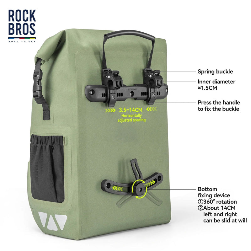Load image into Gallery viewer, TL-153 25L Seamless 100% Waterproof Bike Panniers Rear Rack Bicycle Bag ROAD TO SKY
