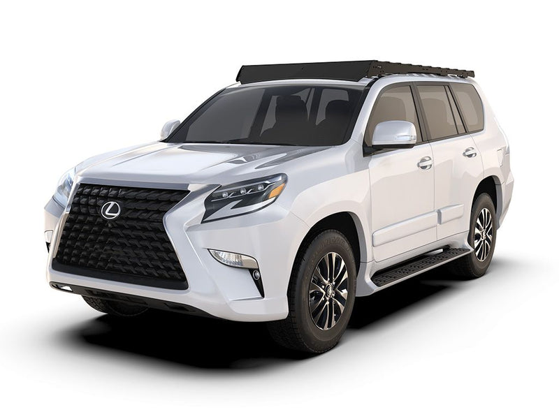 Load image into Gallery viewer, White Lexus GX 460 with Front Runner Slimsport Roof Rack Kit installed, side view on white background
