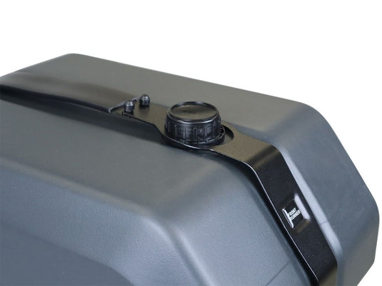Alt text: "Front Runner Pro 42L Water Tank with integrated mounting system, close-up view showcasing the durable screw cap and smooth design."