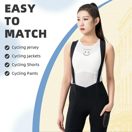 ROCKBROS Breathable Mesh Sleeveless Quick Dry Slim Cycling Base Layer for Women