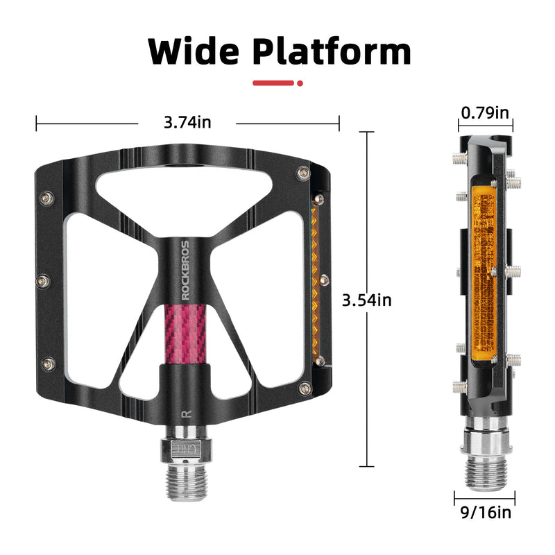 Load image into Gallery viewer, ROCKBROS Mountain Bike Pedals MTB Reflective Pedals CNC Non-Slip Lightweight Aluminum Alloy Bicycle Pedals
