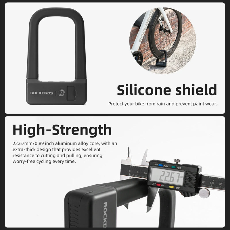 Load image into Gallery viewer, ROCKBROS NFC Smart Bike U Lock
