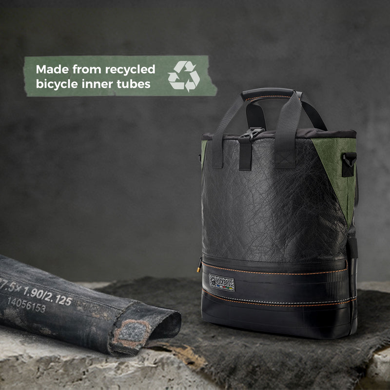 Load image into Gallery viewer, Sustainable Eco-Friendly Recycled Tire 12L Waterproof Bike Panniers ROAD TO SKY
