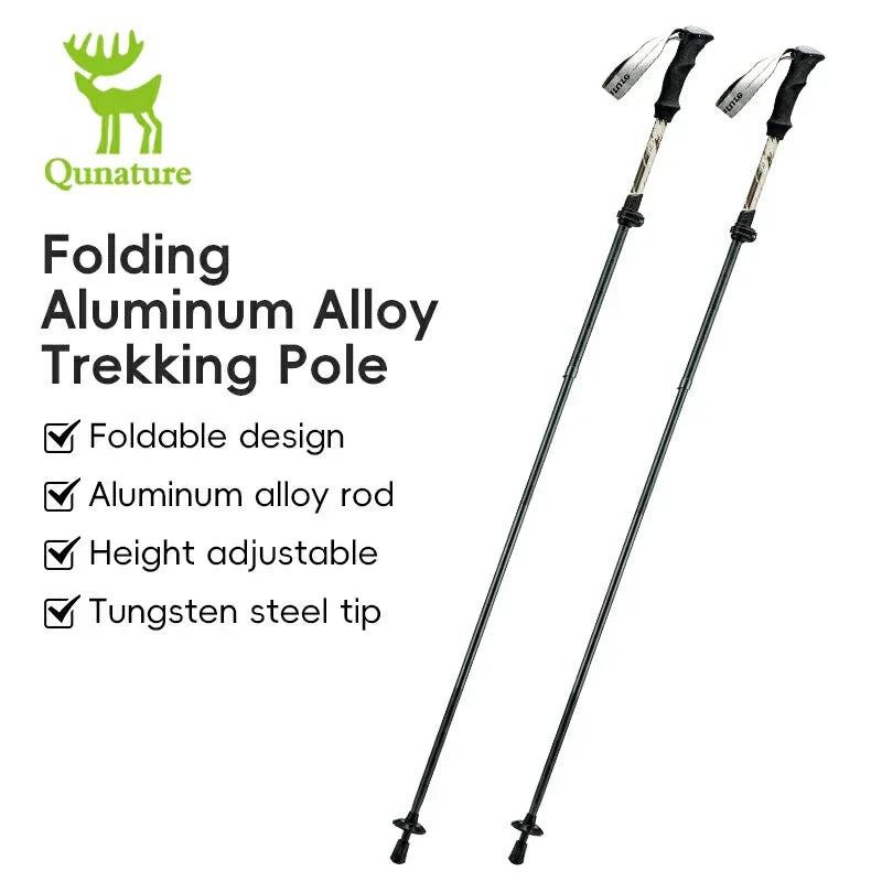 Load image into Gallery viewer, Qunature Foldable Lightweight Aluminum Trekking Pole with Adjustable Height and Grip
