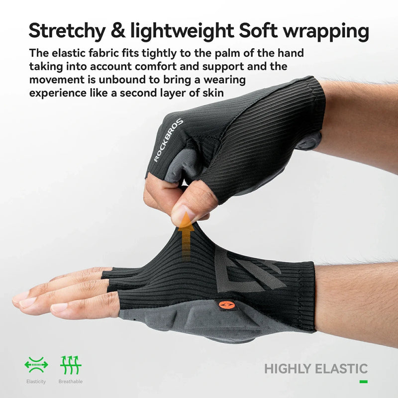 Load image into Gallery viewer, ROCKBROS Elastic Interface® Half-Finger Gel Padded Cycling Gloves
