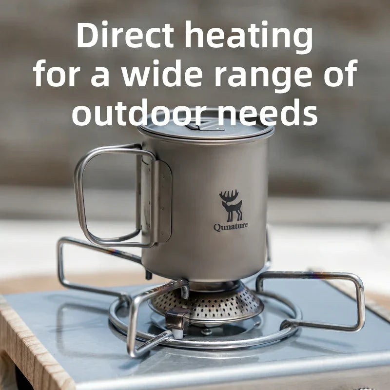 Load image into Gallery viewer, Qunature Pure Titanium Folding Mug Lightweight Durable with Lid for Outdoor Camping
