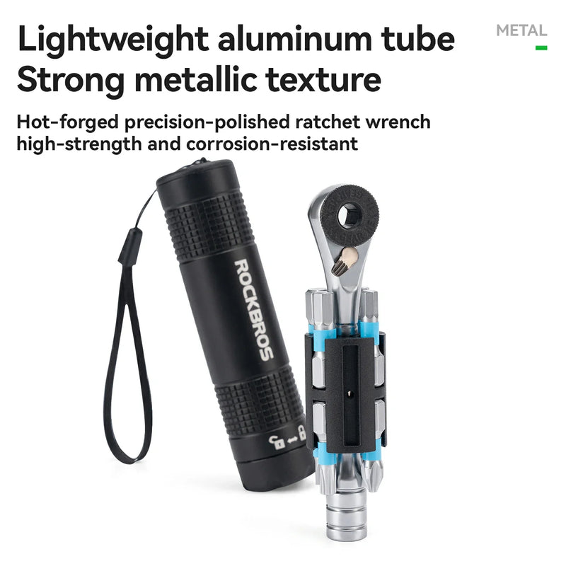 Load image into Gallery viewer, S2 Alloy 1/4" Drive Ratchet Handle 72-Tooth Compact Bike Repair Kit with 8 Bits
