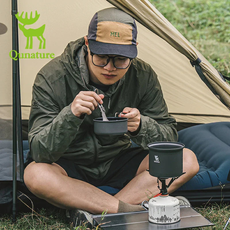 Load image into Gallery viewer, Qunature Ultra-Light Aluminum Camping Cookware Set with Nestable Design Handle
