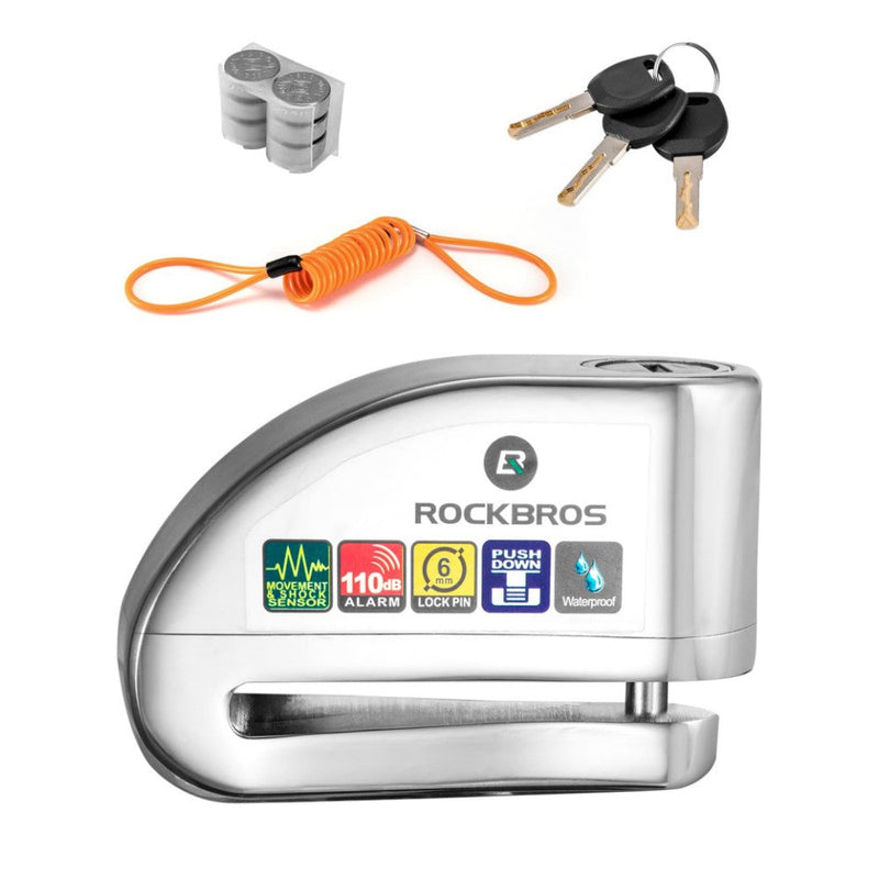 Load image into Gallery viewer, ROCKBROS Disc Brake Lock Motorcycle Alarm Lock Anti-Theft 110db Motorcycle Lock with Reminder Cable Disc Brake vehicle
