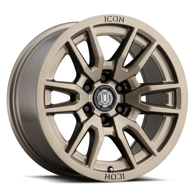 Load image into Gallery viewer, ICON Vehicle Dynamics Vector 6 Wheel in Bronze color isolated on a white background
