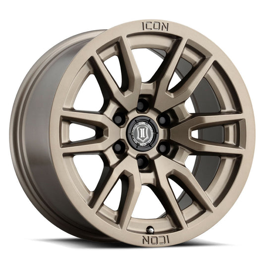 ICON Vehicle Dynamics Vector 6 Wheel in Bronze color isolated on a white background